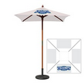 4' Square Wood Umbrella with 4 Ribs, Full-Color Thermal Imprint, 1 Location